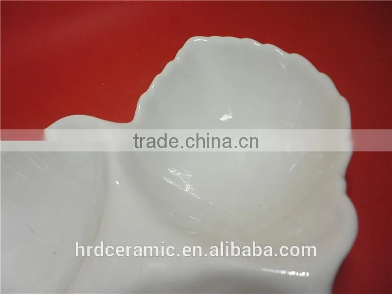 High quality hotel white ceramic dinner plate nut dish and candy plate