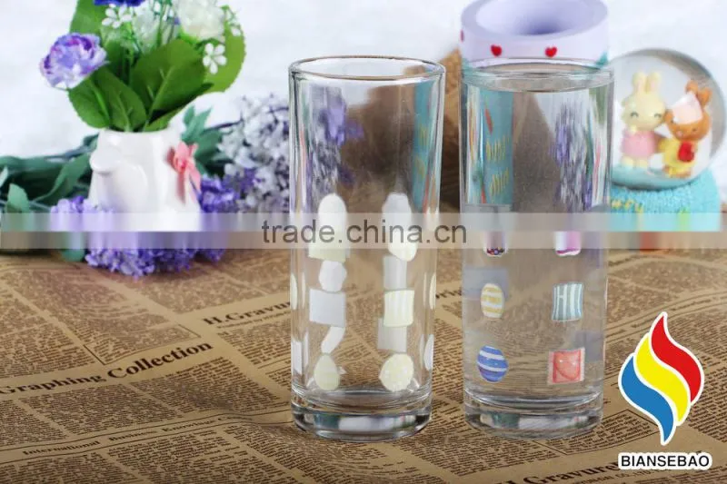 food grade clear glass customise glass cup for promotional