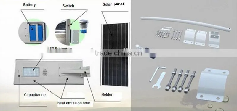 Retrofit LED all in one solar street light solar integrated