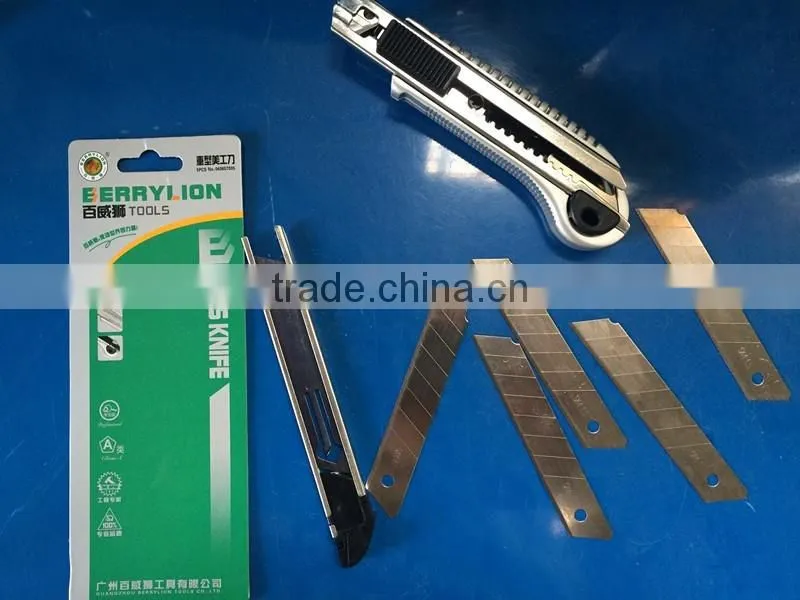 BERRYLION A-alloy 18mm SK5 5pcs blade ABS cutter utility knife with high quality