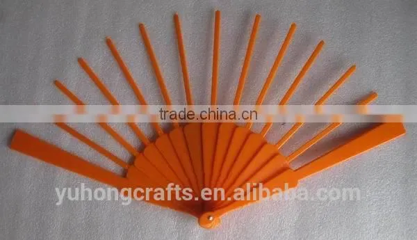 Orange color plastic hand fan frame ribs