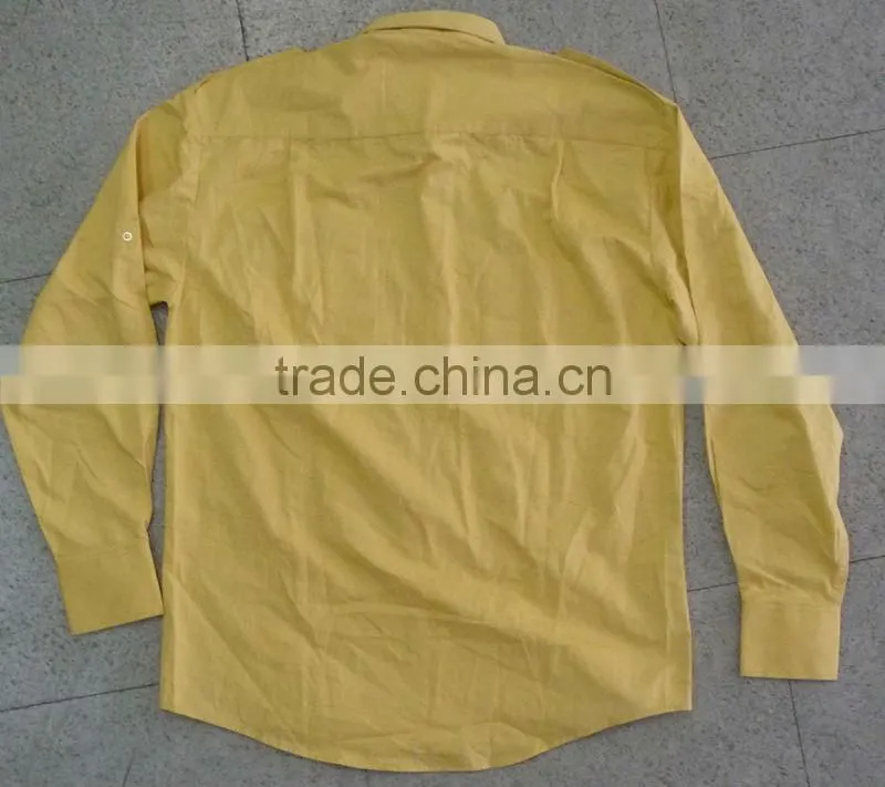 Men's 100% cotton twill casual long sleeve shirt with embroidery