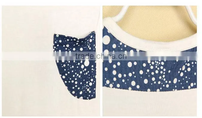 Custom blank cotton T shirt for boy kids with pocket