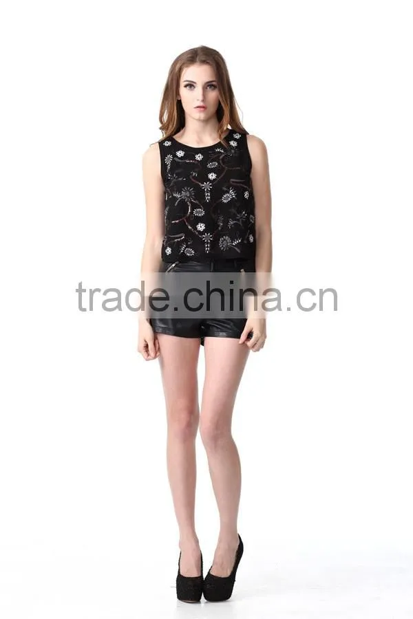 Fashion ladies sequin top Lady Blouse & Top