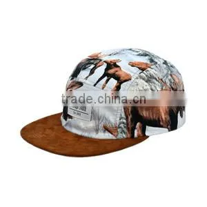 Adjustable Plain Suede Brim 5 Panel Camp Cap