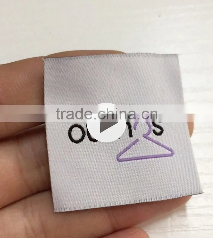 2017 Custom high density damask neck labels woven labels