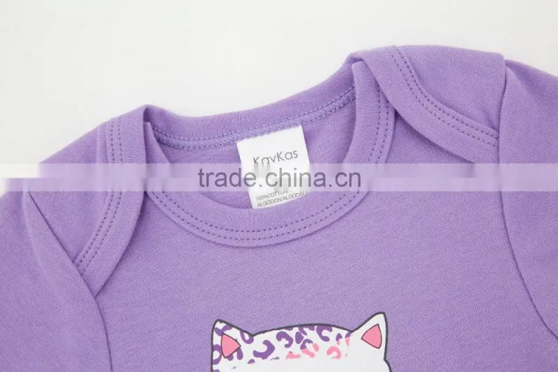 Cheap Factory Baby Clothes Summer 100%Cotton Short Sleeves with Animal Prints Newborn Infant Baby Bodysuits