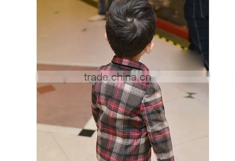 2016 high quality boys lattice coats 100% Cotton Long Sleeve