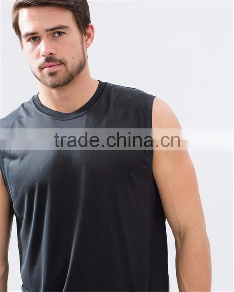 Black athletic men's tank top gym