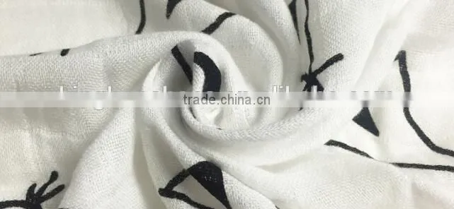 Woven muslin printed baby wrap,newborn baby swaddle blanket