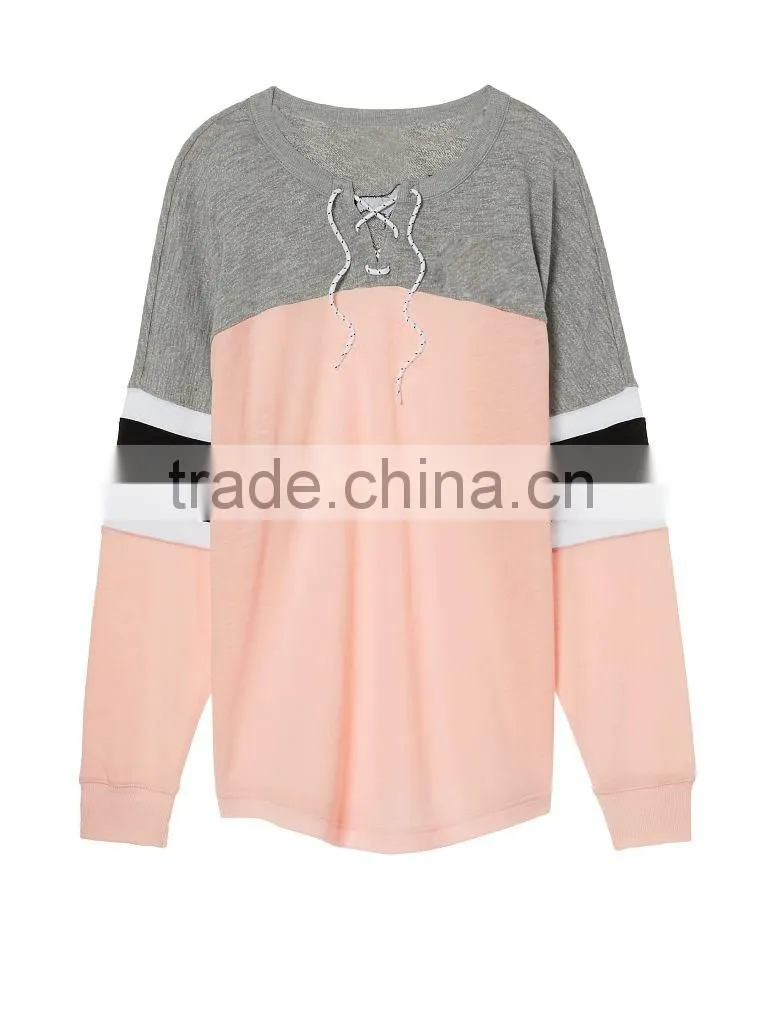 Dongguan womens long sleeve pullover sweatshirts without hood