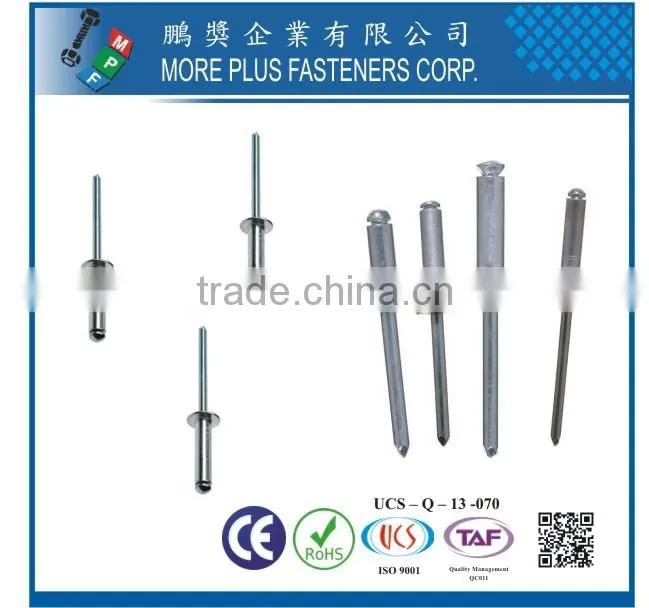 Made in Taiwan Manufacturer Aluminum DIN Open End Blind Rivet