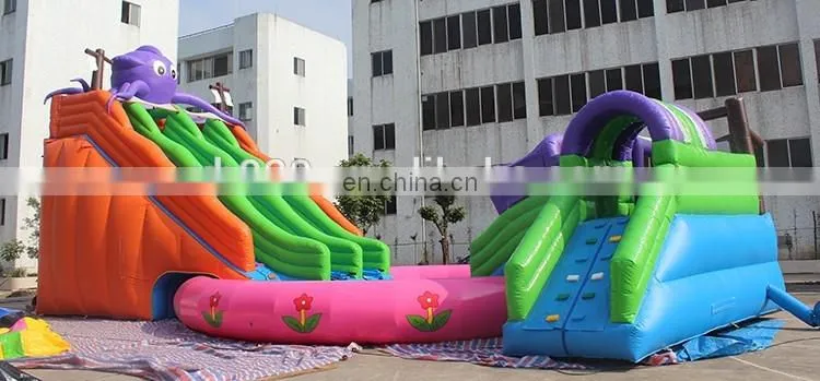 Commerical giant inflatable octopus water slide pool