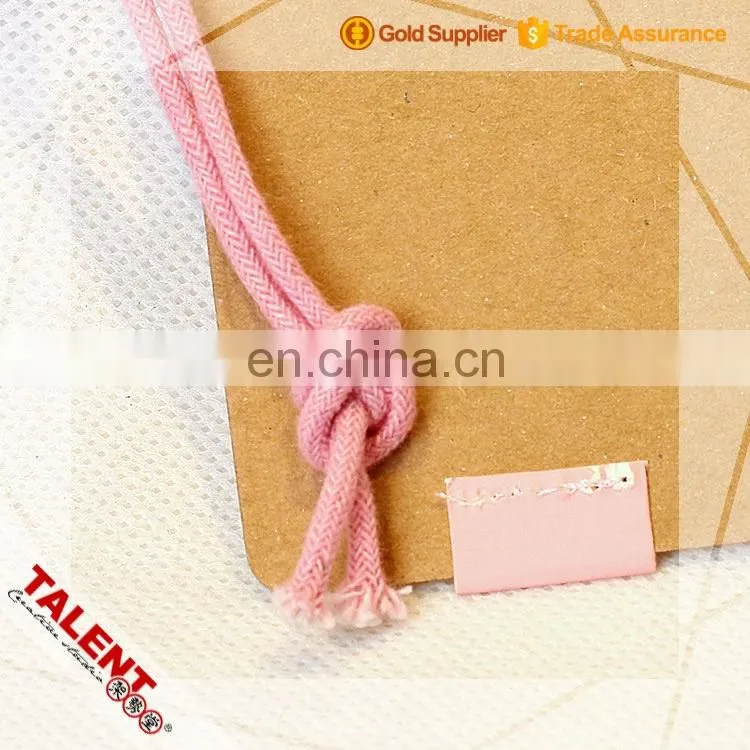 custom printed kraft paper garment hang tag with metal eyelet cotton string
