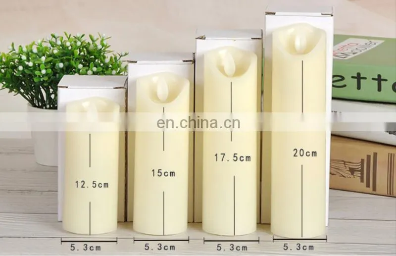 2020 IVORY Flame less 3 AAA BATTERY OPERATED LED WAX Pillar Flickering CANDLES SET