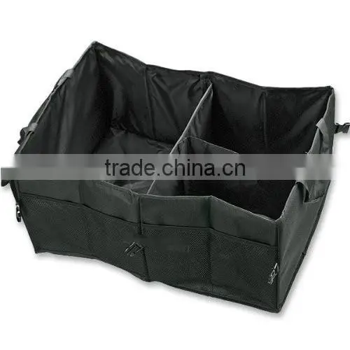 Multipurpose Cargo Trunk Storage Car Console Foldable Black Premium Quality Leakproof Heavy Duty Black Vehicle Organizer-Great F