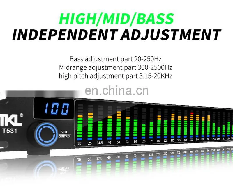 TKL T531 EQ Noise Reduction Digital Audio Equalizer w/ Spectrum Display 31 Bands For KTV Stage Performance