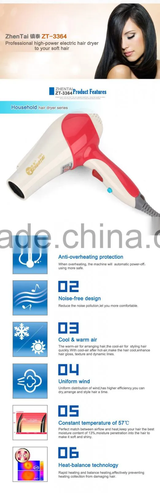China Hair Dryer Student Use Hair Dryer Wholesale Cold Air Hair Dryer