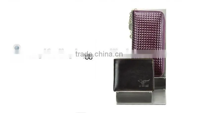 Metal Wallet Display Stand Purse Holder Matt Silver Stainless Steel Wallet Rack RWA003