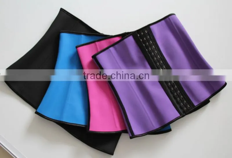 2016New Arrival Top Selling 3 Hooks Latex Black Vest Waist Cincher Wholesale For Women And Man
