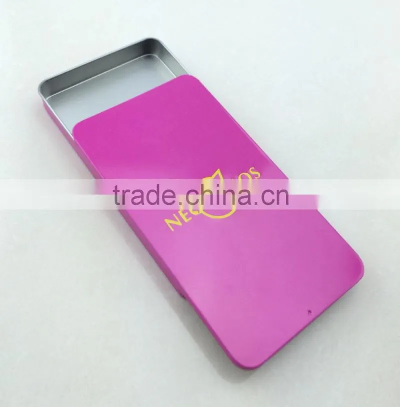 Dongguan food grade small metal sliding lid tin box