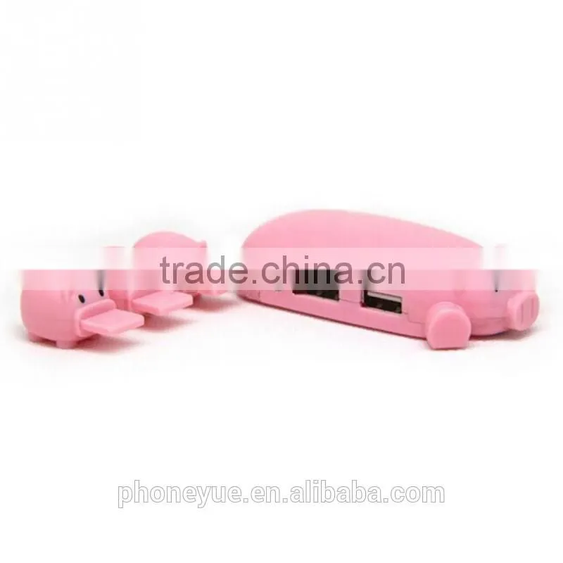 latest design usb 2.0 cut cartoon pig 3 port usb hub with card reader