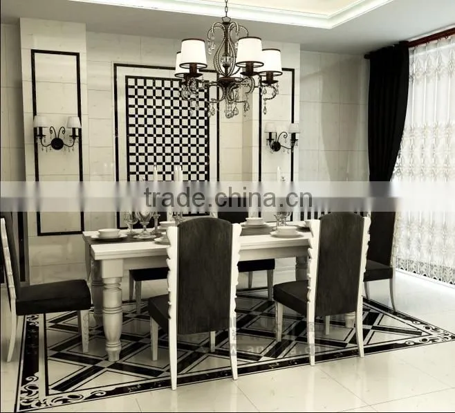 800*800 inkjet polished glazed white marble tile floor ceramic tiles