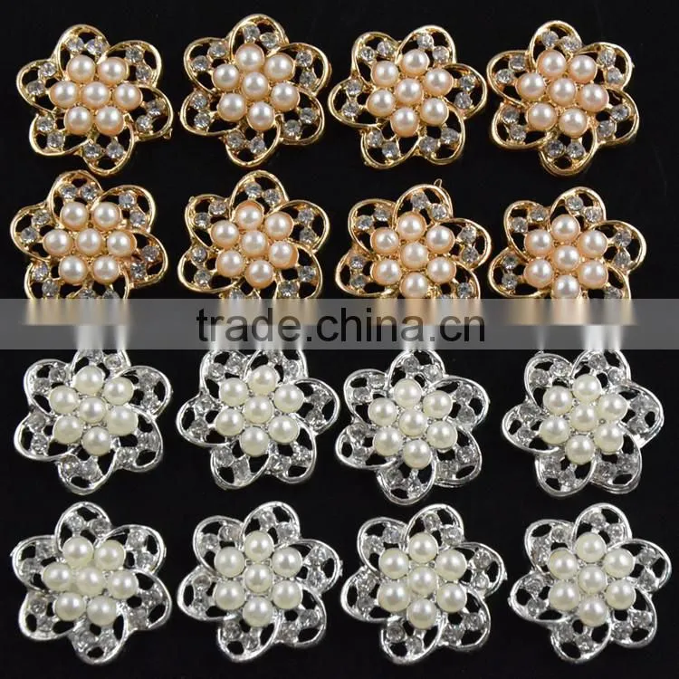 20MM Wholesales Bulk Cheap Silver Plated Alloy Snowflake Crystal Rhinestone Button For Baby Girl Jewelry Garment Accessory