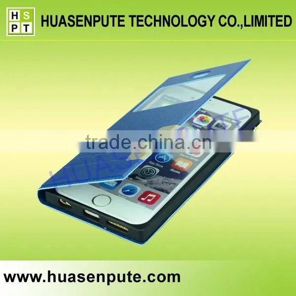 Magnetic Silk Leather Cover Case For iPhone 6 with Window