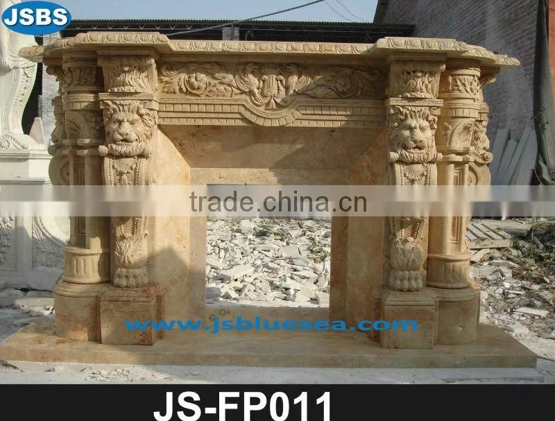 Marble fireplace surround with figure statue