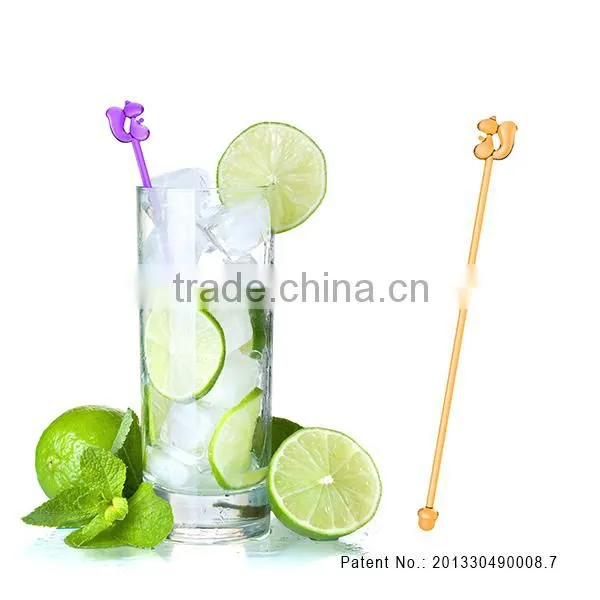 Popular new design colored plastic cofferr stirrer