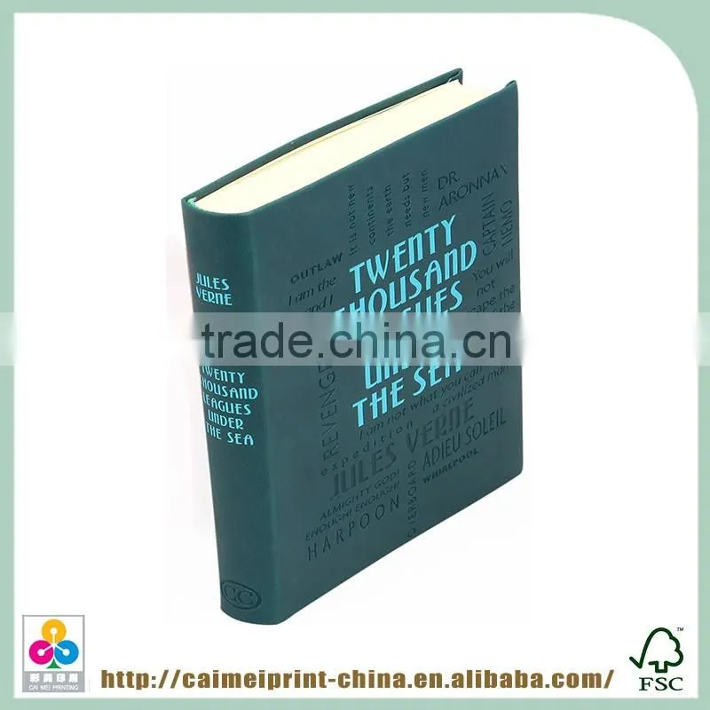 chinese high quality color book with novel handmade leather book cover