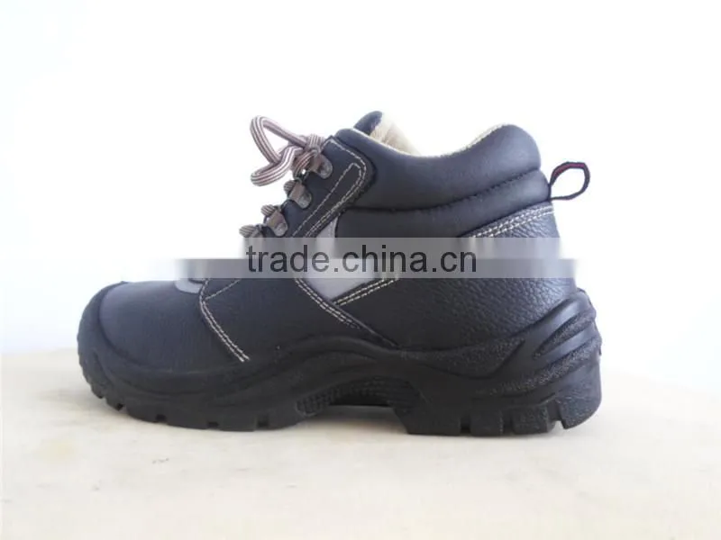 low-cut genuine leather steel toe PU injection safety shoes sj67