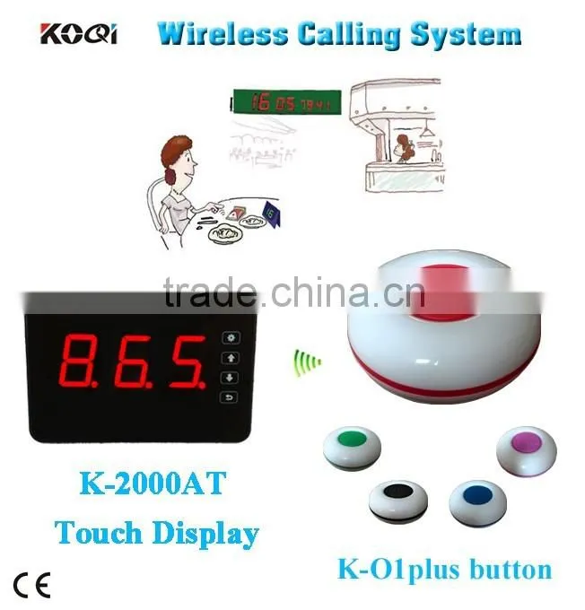Electronic Call Bell System 1-key buzzer with touch screen restaurant device