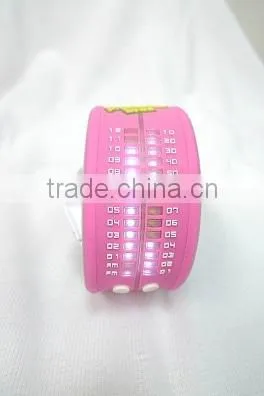 Top Quality Baby Rinne Women Waterproof Foldable Pink Rubber Wrist LED Watch With Best Quality