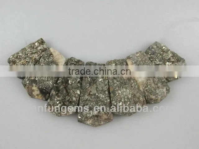 B grade White Pyrite rectangle freeform beads for necklace