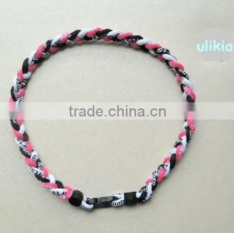The latest design of Germanium&Titanium tri-braided necklace