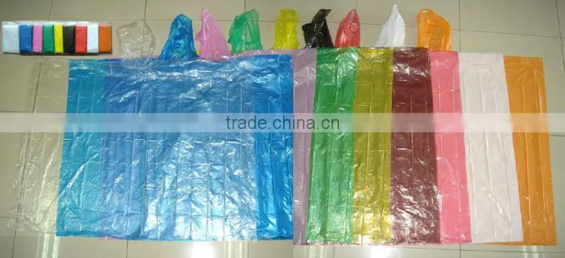 Plastic Emergency LDPE promotional adult rain poncho