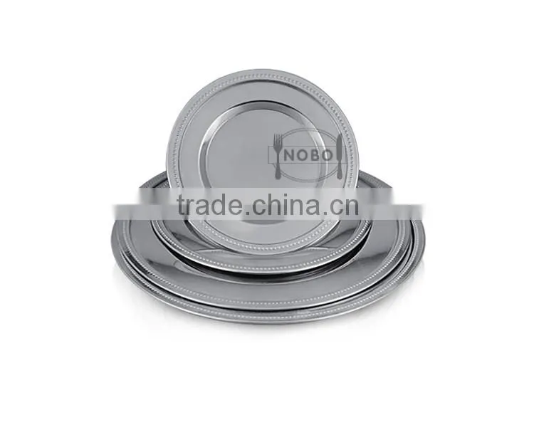 Shiny Round Shape Stainless Steel Wedding Charger Plates