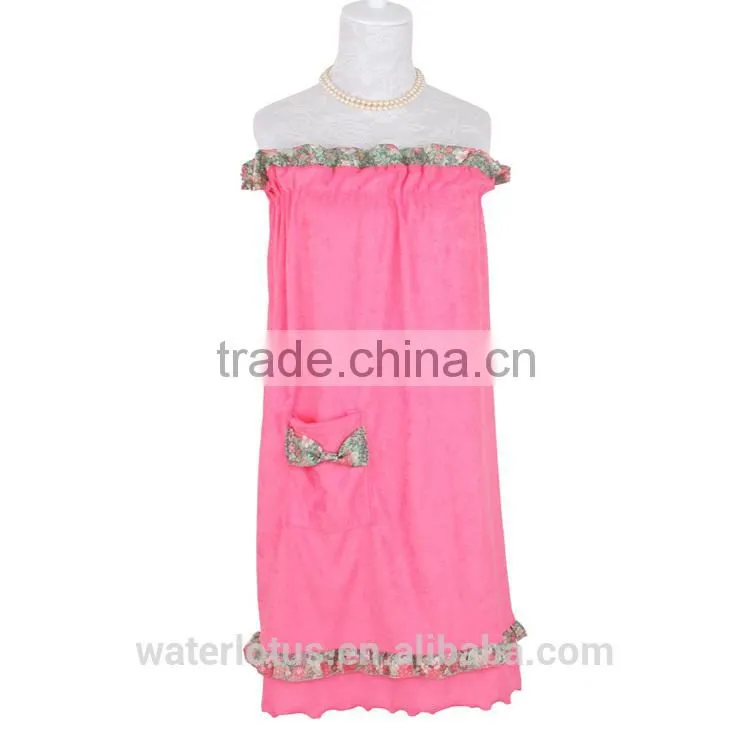 2014 yiwu factory OEM service customized personalized bath products terry bathrobe with pocket