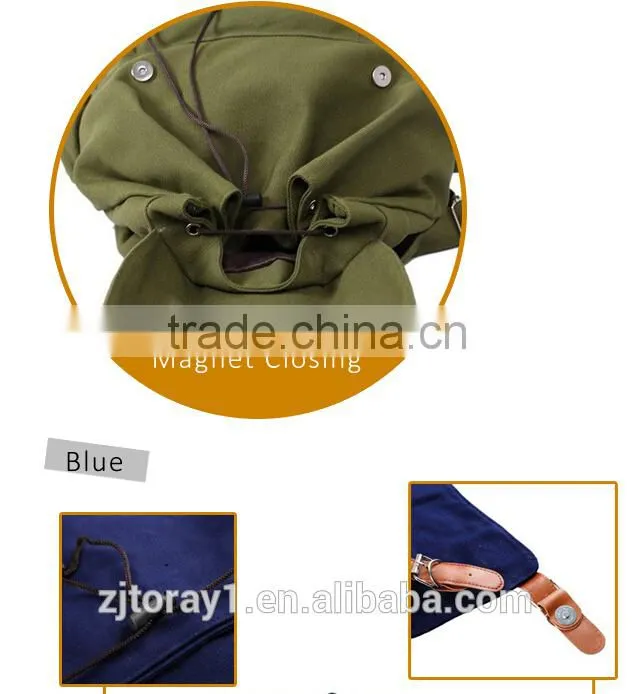 plain army canvas drawstring backpack women