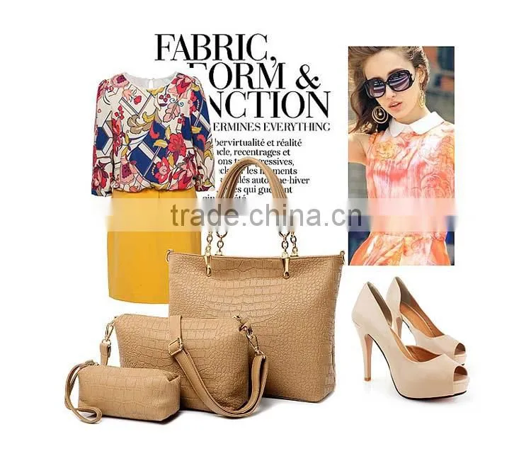 Wholesale Professional Croco PU lady handbag / woman handbag for office and shopping