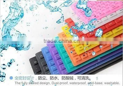 109 Keys USB Silicone Rubber Waterproof Foldable Flexible Silicone Keyboard For PC