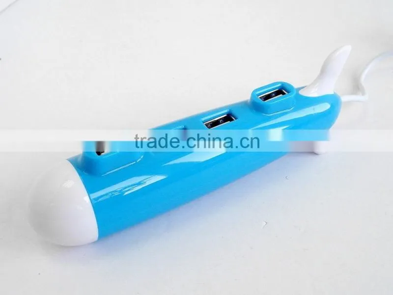 Submarine Shape USB 2.0 Hub Mini Portable Hub 4-Port Hub