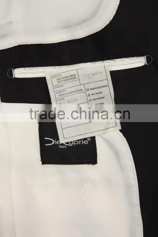 2016 apparel High Quality clothing manufacturers OEM white racking pattern Formal Wedding frock Wear mans suit