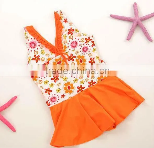2015 wholesale deep v collar kids swimwear ,chidlren swimsuit