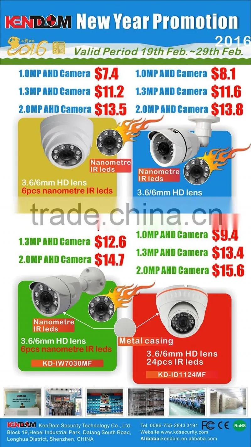 Best Quality CCTV Four in One Camera TVI/CVI/AHD/CVBS Dome Hybrid Camera High Quality Definition 1.3MP 2.0MP
