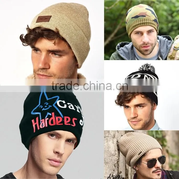 OEM Factory 2016 Fashion Polyester Stripe Hip Hop Hats Winter Beanie Hat Knit