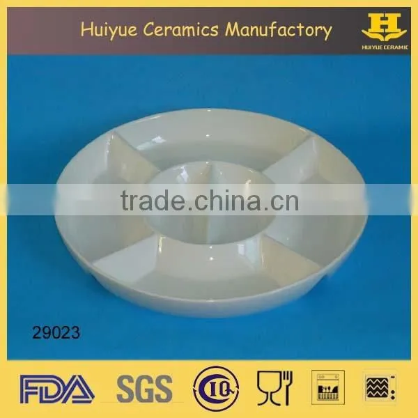Porcelain assorted plate with six compartments