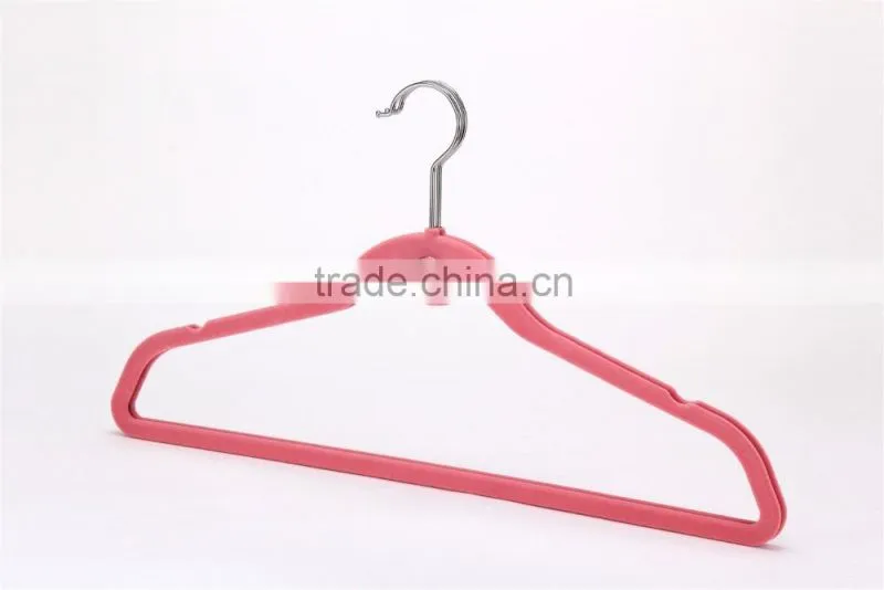 velvet flocked clothes hangers with logo